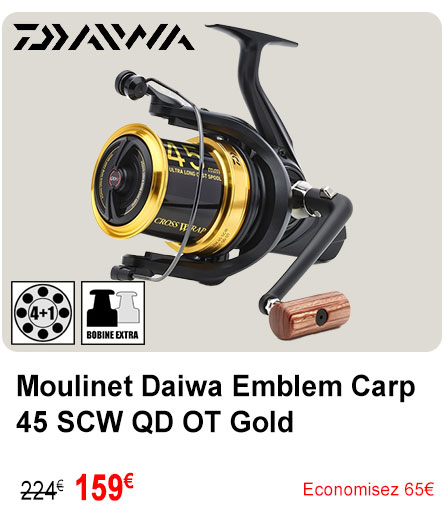 Moulinet Daiwa Emblem Carp 45 SCW QD OT Gold