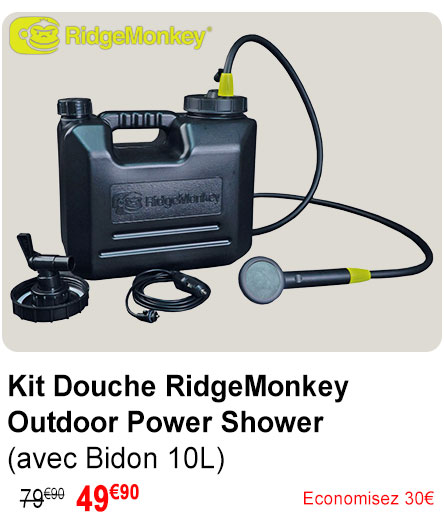 Kit Douche RidgeMonkey Outdoor Power Shower (avec Bidon 10L)