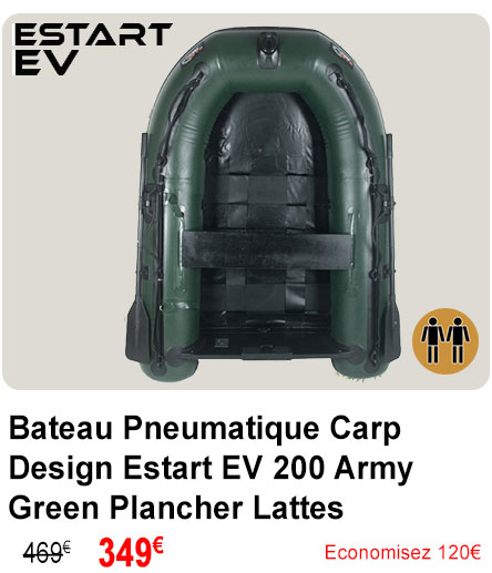 Bateau Pneumatique Carp Design Estart EV 200 Army Green Plancher Lattes