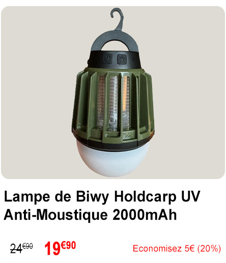 Lampe de Biwy Holdcarp UV Anti-Moustique 2000mAh