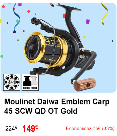 Moulinet Daiwa Emblem Carp 45 SCW QD OT Gold
