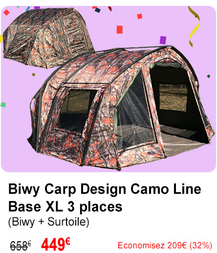 Biwy Carp Design Camo Line Base XL 3 places (Biwy + Surtoile)