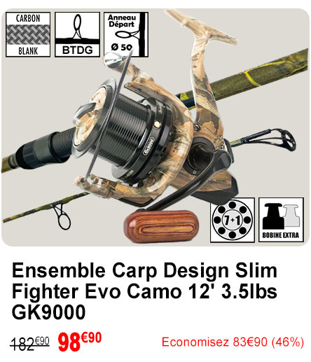 Ensemble Carp Design Slim Fighter Evo Camo 12' 3.5lbs GK9000