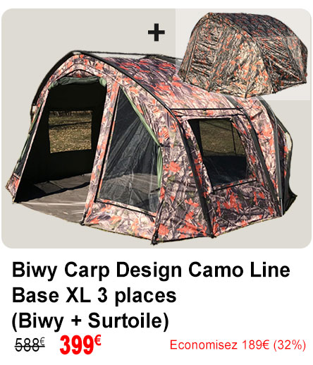 Biwy Carp Design Camo Line Base XL 3 places (Biwy + Surtoile)