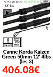 Canne Korda Kaizen Green 50mm 12' 4lbs (les 3) + Cadeau
