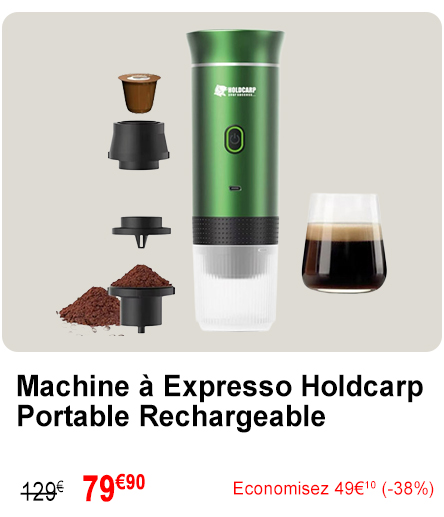 Machine à Expresso Holdcarp Portable Rechargeable